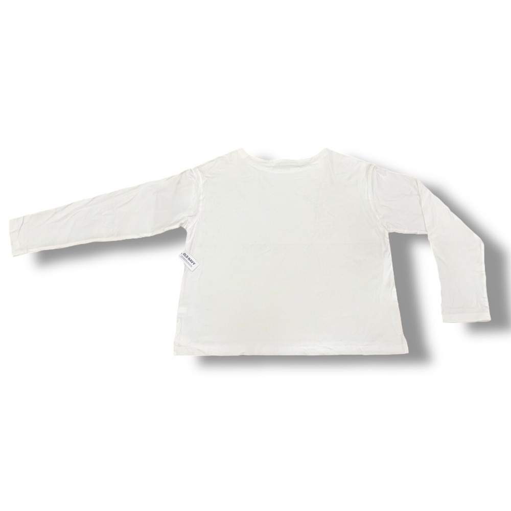NWT Old Navy 100% Cotton Mariner Long Sleeve T Shirt L Tall Loose Fit - White - Picture 3 of 9